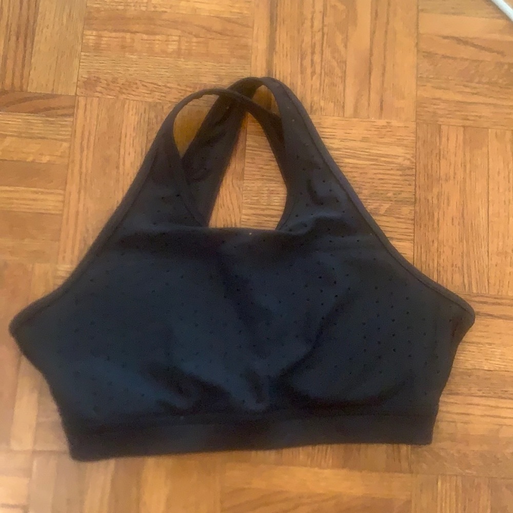 Buff Bunny black mesh halter back sports bra